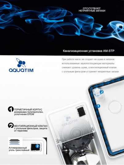 Канализационный туалетный насос измельчитель AquaTIM  AM-STP-450